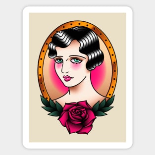 American Traditional Flapper Portrait Magnet